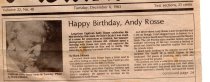 Happy Birthday, Andy Rosse
