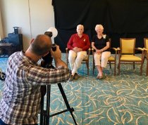 Chris Bright photographs "luminaries" Warren & Shirley Stanton