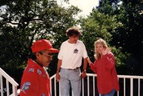 (L-R) Luis, Rolf Zahnd, Cindy Bieri, upstairs SE corner