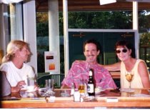 (L-R) Sherrill Sims, John & Mary Bates at the Green Flash bar