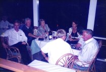 Andreas Bieri (L) and friends at Green Flash, circa 1998