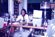 The bar (on L is the 1-way mirror at men's bathroom)