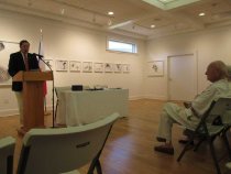 (at podium) Michael Murray, Aster's grandson-in-law