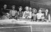 Lumber crew from Harbor Springs Lumber Co.; Eri "Major" Babcock in rear
