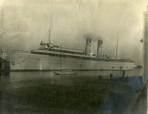 Large ship at dock