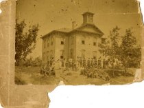 Little Traverse Public School, first school on Bluff 1877