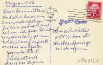 Lapeer, Mich., Postcard to Lenard Hills, May 14 1956