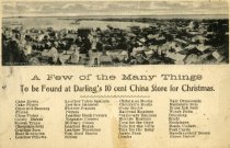 Darling's 10 cent China Store, list of things to buy, Postcard to Mrs Richa