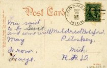 Harbor Point Country Club, Postcard to Mildred Botsford, September 29 1909
