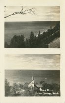 Two scenes from Harbor Springs including  St. Ignatius Church at Middle Vil