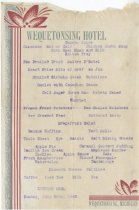 Typewritten menu for the Wequetonsing Hotel dated, Sunday, July 26, 1942