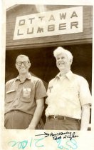 Paul Stanley and Bob wright in front of Ottawa Lumber.