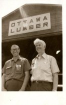 Paul Stanley and Bob wright in front of Ottawa Lumber.