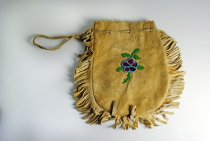 Leather beaded purse.