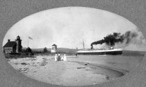 Harbor Point Lighthouse and Steamer Manitou.