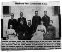 Newspaper clipping of the Harbor Springs High School class of 1887.