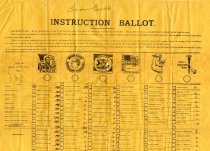 Large, instructional ballot handbill.