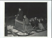 Chick Erwin driving a sleigh ride.