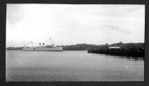 Arrival of the ship the City of Petoskey to the docks.