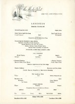 Harbor Point Club House menu.  Luncheon, Saturday, July 28, 1951.