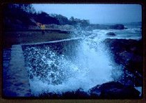 Waves aginst a sea wall