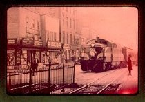 Train entering station in Sale
