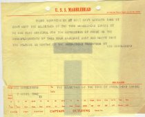 Msg from USS Marblehead to tow