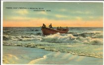 Fishing Boat Cresting a Wave