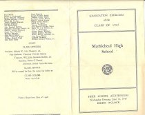 Class of 1947 program Cover