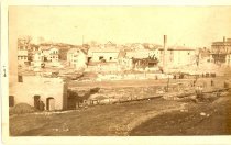 AfterFire of 1888 at RR depot view from Nicholson Hill