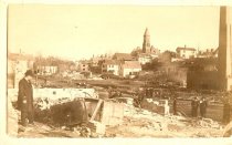 After fire of 1888, Abbot Hall in background