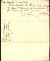 Warrent 9 May 1763, Back