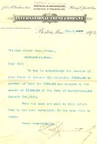 Receipt from International Trust Co.