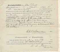 Certificate for John P. Snow