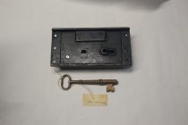 Cast Iron Lock and Brass Key