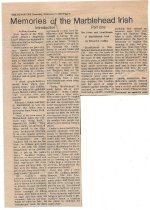 Memories of the Marblehead Irish Articles