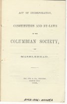 Columbian Society Booklet