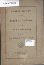 Annual Report of the Board of Auditors of the Town of Marblehead 1926