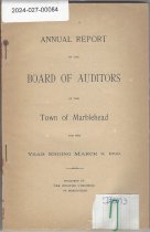 Annual Report of the Board of Auditors of the Town of Marblehead 1899