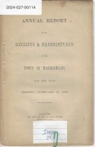 Annual Report of the Receipts and Expenditures of Marblehead 1859