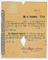 Stock Certificate Front