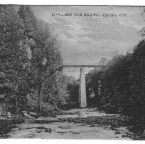 David Street Bridge and Elora Gorge, Elora, Ontario, ca. 1910.