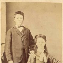 Unidentified girl and boy presumed to be members of Cragg family, of