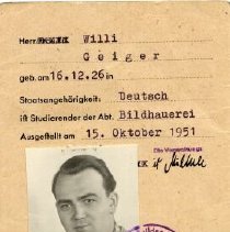 ph 23069: Willi Geiger, 15 Oct. 1951