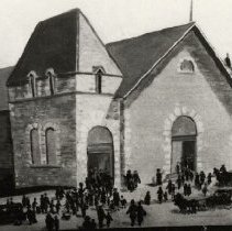 Print of painting of Fergus Town Hall, ca.1925.