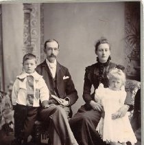 Couple with son and daughter related to Wilson and McQueen families of Fergus, ca. 1890