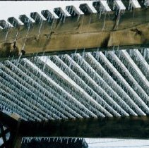 ph 18240_8 Wooden bower covered in icicles, Apr. 1985.