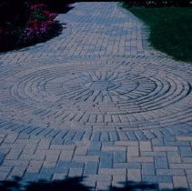 ph 18242_9 Brick pathway showing circle design, 1993.