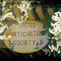 ph 18244_9 Bower with sign, Fergus Horticultural Society, Oct. 1995.
