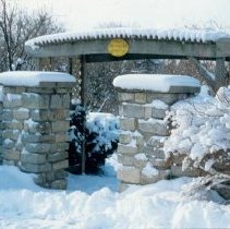 ph 18245_12 Stone entranceway, wooden bower, Mar. 1997.